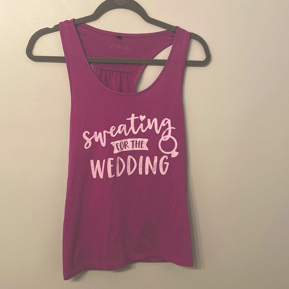 Wedding themed workout tanktop (NWOT)
